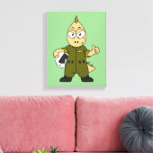 アロサウルスイラストレーションジェットパイロット。 キャンバスプリント (インサイチュ (リビング))