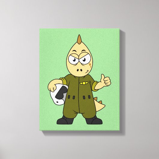 アロサウルスイラストレーションジェットパイロット。 キャンバスプリント (正面)