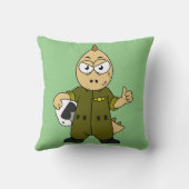 アロサウルスイラストレーションジェットパイロット。 クッション (裏面)