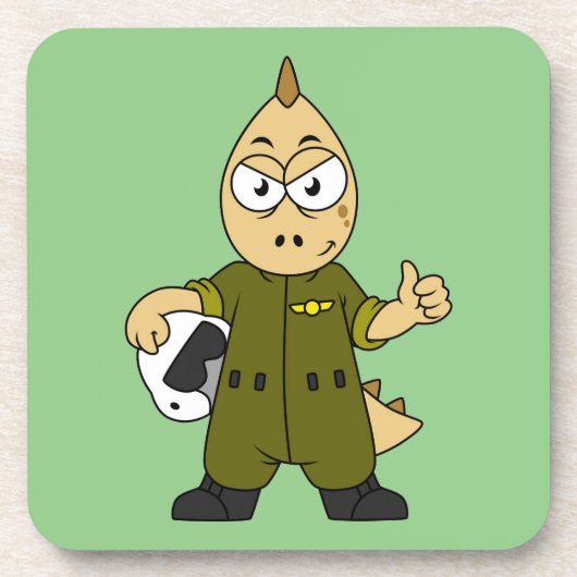 アロサウルスイラストレーションジェットパイロット。 コースター (正面)