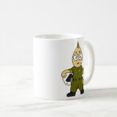 アロサウルスイラストレーションジェットパイロット。 コーヒーマグカップ (正面右)