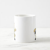 アロサウルスイラストレーションジェットパイロット。 コーヒーマグカップ (中央)