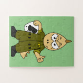 アロサウルスイラストレーションジェットパイロット。 ジグソーパズル (横)