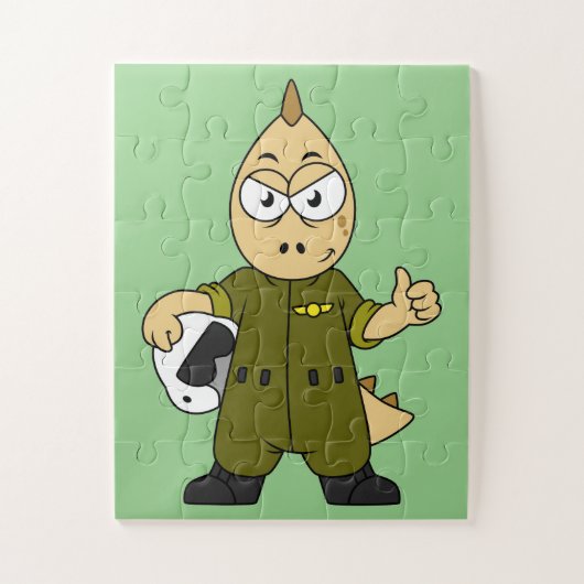 アロサウルスイラストレーションジェットパイロット。 ジグソーパズル (縦)