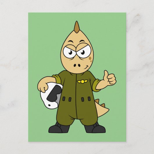 アロサウルスイラストレーションジェットパイロット。 ポストカード (正面)