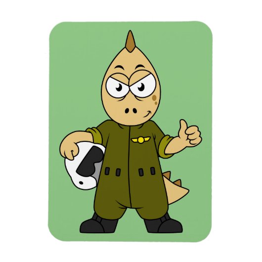 アロサウルスイラストレーションジェットパイロット。 マグネット (縦)