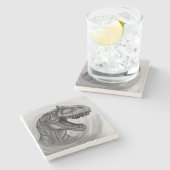 アロサウルススケッチ ストーンコースター (横)