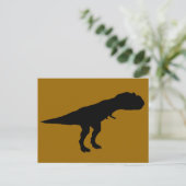 アロサウルス恐竜のシルエット ポストカード (スタンド正面)