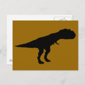 アロサウルス恐竜のシルエット ポストカード (正面/裏面)