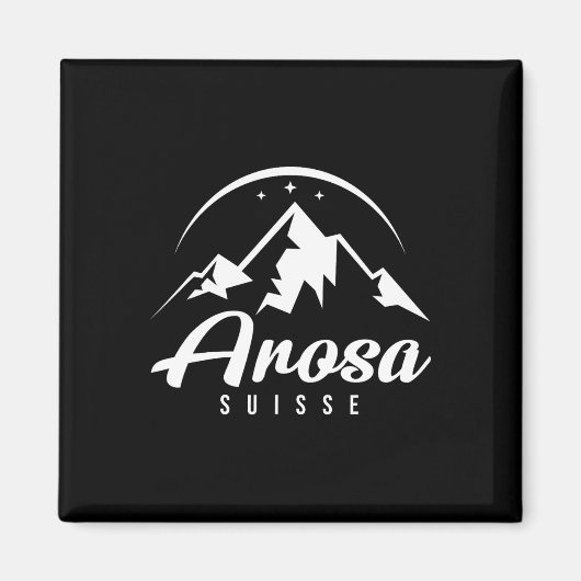 アロサスイススキーリゾートスキースノーボード マグネット (正面)