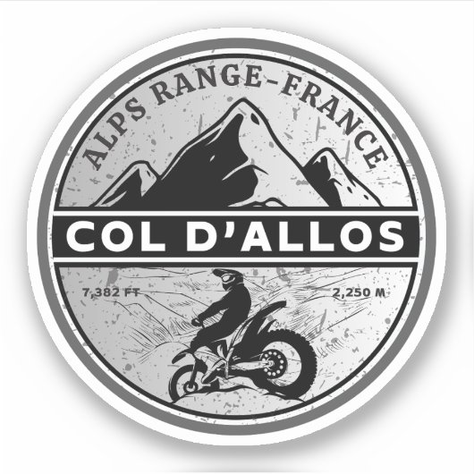 アロスコル(Col d'Allos)、フランスアルプスのバイクツアー シール (正面)