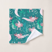 アロッタピンクアクソロッツオンティール（緑がかった色）バスセット バスタオルセット (ウォッシュタオル)