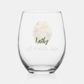 アロハあなたへの茎のないワイングラス ステムなしワイングラス (裏面)