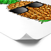 アロハおもしろいハワイアンパイナップル ポスター (角)