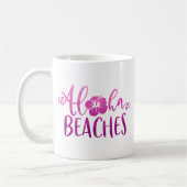 アロハおもしろいビーチパーソナライズされた引用文グリッター コーヒーマグカップ (左)