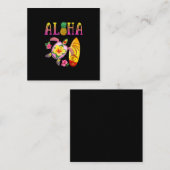 アロハかわいいズクールタートルサーフボードハワイアンタートル スクエア名刺 (正面/裏面)