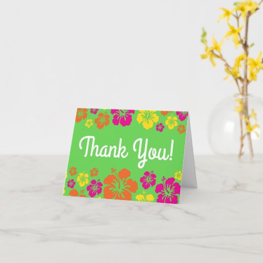 アロハかわいいハワイアンの第1誕生会のテーマ カード (黄色い花)