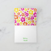 アロハかわいいハワイアンの第1誕生会のテーマ カード (内部)