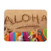 アロハという書言葉は砂地のビーチにある。 マグネット (横)