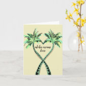 アロハとはラブSM 4 x 5.6インチ折り畳みグリーティングカード カード (黄色い花)