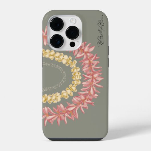 アロハと共にレイ・デイを祝おう iPhoneケース (裏面)