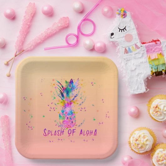 アロハのはね ペーパープレート (パーティー)