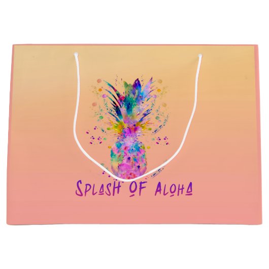アロハのスプラッシュ ラージペーパーバッグ (正面)