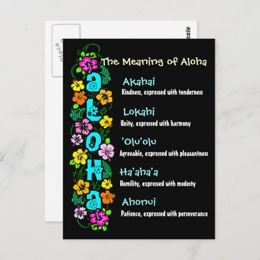 アロハの意味 ポストカード (正面/裏面)