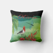 アロハはっきりしたカラフルトロピカル美しい両面 クッション (裏面)