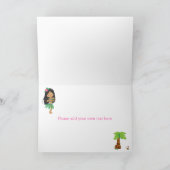 アロハアフリカンアメリカンガール誕生日 カード (内部)