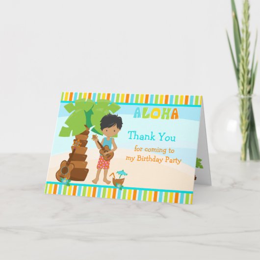 アロハアフリカンアメリカンボーイサンキューカード サンキューカード (正面)