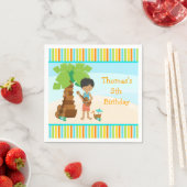 アロハアフリカンアメリカンボーイパーティー スタンダードカクテルナプキン (インサイチュ)