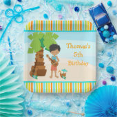 アロハアフリカンアメリカンボーイパーティー ペーパープレート (パーティー)