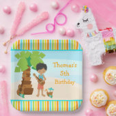 アロハアフリカンアメリカンボーイパーティー ペーパープレート (パーティー)