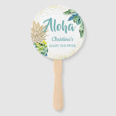 アロハウォータカラートロピカルパイナップルビーチハンドファン ハンドファン (正面)