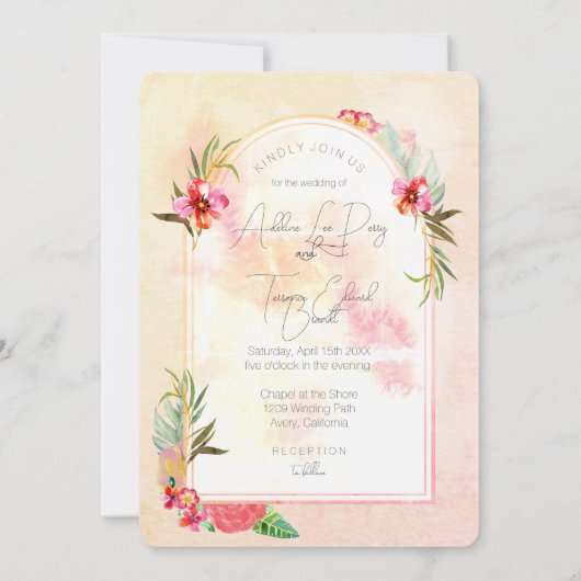 アロハウォータカラーフローラ 招待状 (裏面)