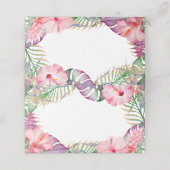 アロハウォーターカラートロピカルフローラルアウ（ハワイ式宴会） プレイスカード (外部開封)