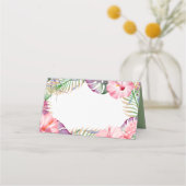 アロハウォーターカラートロピカルフローラルアウ（ハワイ式宴会） プレイスカード (裏面)