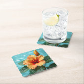 アロハエレガンス：ザオレンジハワイアンハイビスカス ペーパーコースター (インサイチュ)