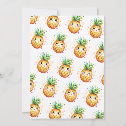 アロハオネダーランド夏パイナップル1st誕生日 招待状 (裏面)