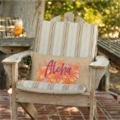 アロハカカヒアカハワイアンハイビスカスフェイクグラスクロス アウトドアクッション (椅子)