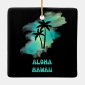 アロハカラフルハワイアンパームツリーズ セラミックオーナメント (裏面)