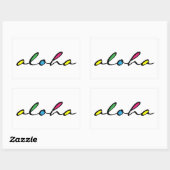 アロハカラフル 長方形シール (シート)