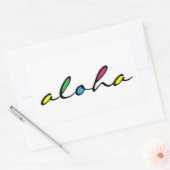 アロハカラフル 長方形シール (封筒)