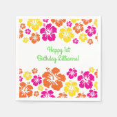 アロハカワイイハワイアンキッズバースデーパーティー スタンダードカクテルナプキン (正面)