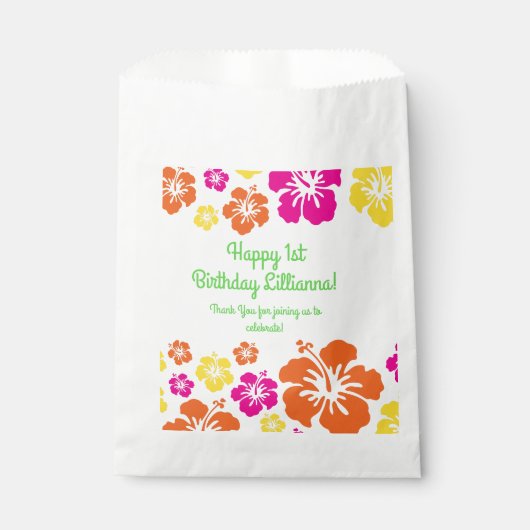 アロハカワイイハワイアンキッズバースデーパーティー フェイバーバッグ (正面)