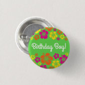 アロハカワイイハワイアンキッズバースデーパーティー 缶バッジ (正面&裏面)