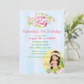 アロハガールズルアウ（ハワイ式宴会）誕生日パーティーの招待 招待状 (スタンド正面)