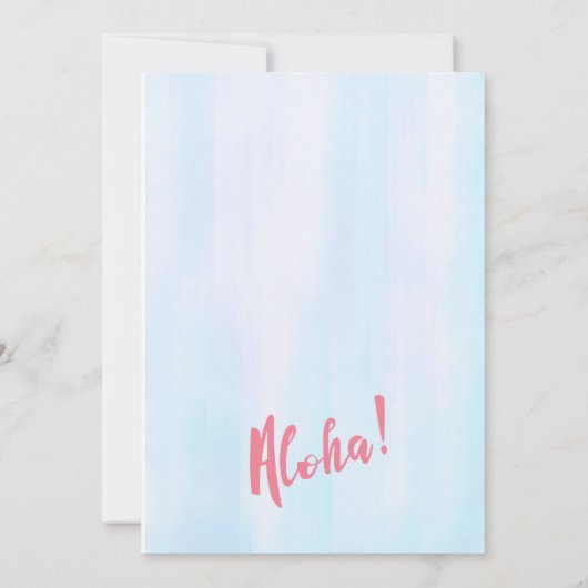 アロハガールズルアウ（ハワイ式宴会）誕生日パーティーの招待 招待状 (裏面)
