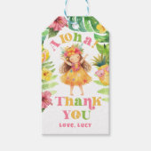 アロハガール夏の熱帯ルアウ(ハワイ式宴会)誕生日感謝していあなた ギフトタグ (正面)